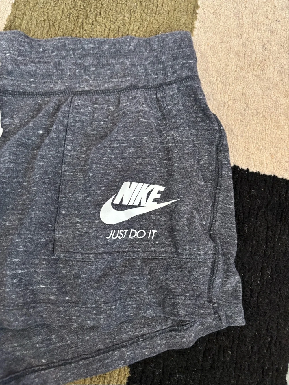 D-2 Nike Women's Gray Athletic Fleece Shorts with White Logo